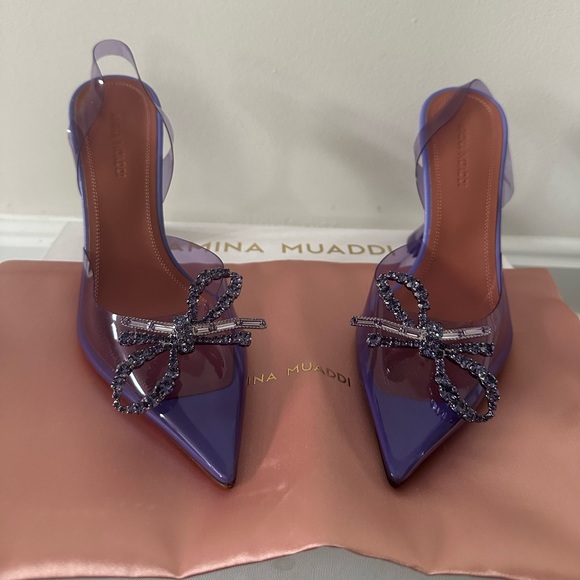 AMINA MUADDI Rosie see-through slingback bow pumps - Picture 3 of 8